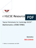 Geometry - Mark Scheme