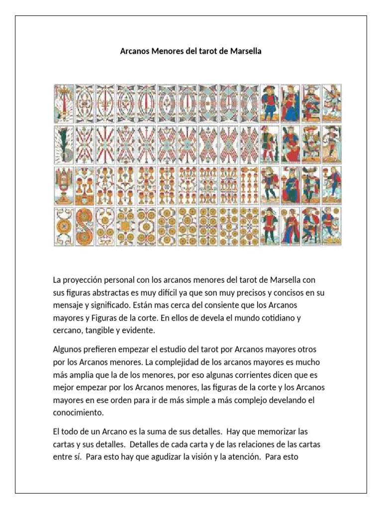 Arcanos Menores Del Tarot de Marsella | PDF