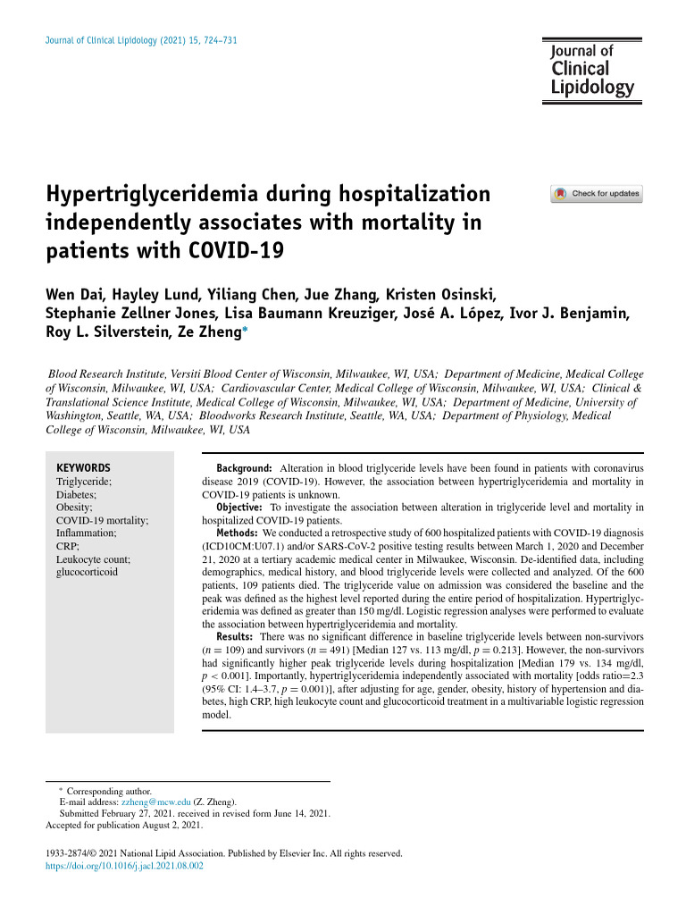 Hypertriglyceridemia during hospitalization indepe pdf