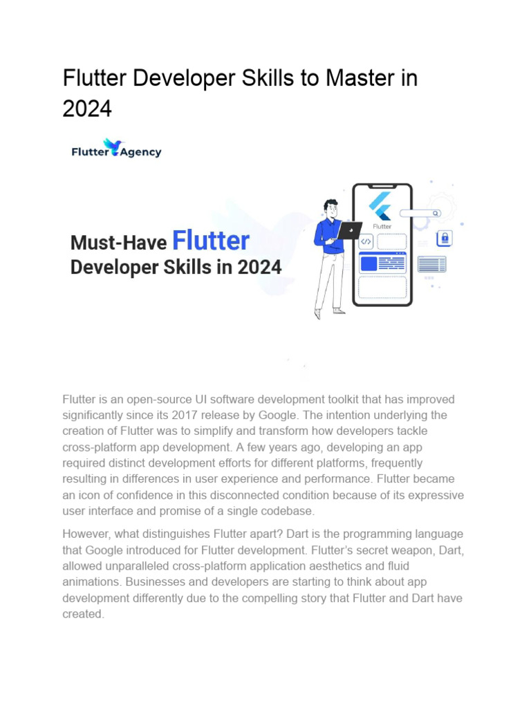 Essential Flutter Developer Skills 2024 | PDF | Cross Platform Software ...