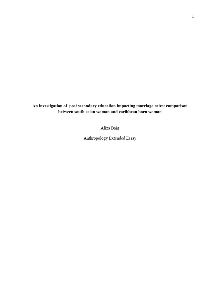 An investigation of post secondary education impacting marriage rates