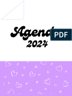 Documento A4 Agenda 2024 Moderno Rosa