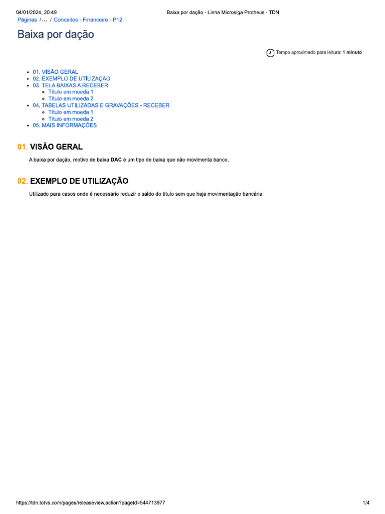 Baixa Por Dação | PDF