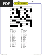Math Crossword Puzzle with Answers | PDF | Puzzles | Games Of Mental Skill