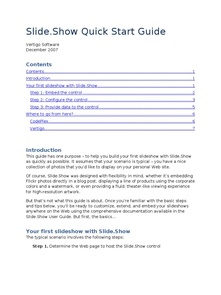 Slide.Show Slideshow Setup Guide | PDF | Html Element | Java Script