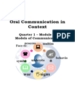 Oralcom Module 2 Week 2 Models of Communication