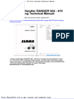 Claas Telehandler Ranger 920 975 Plus Training Technical Manual