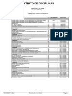 Extrato de Disciplinas: Biomedicina