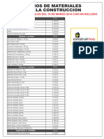 Precios de Materiales para La Construcci