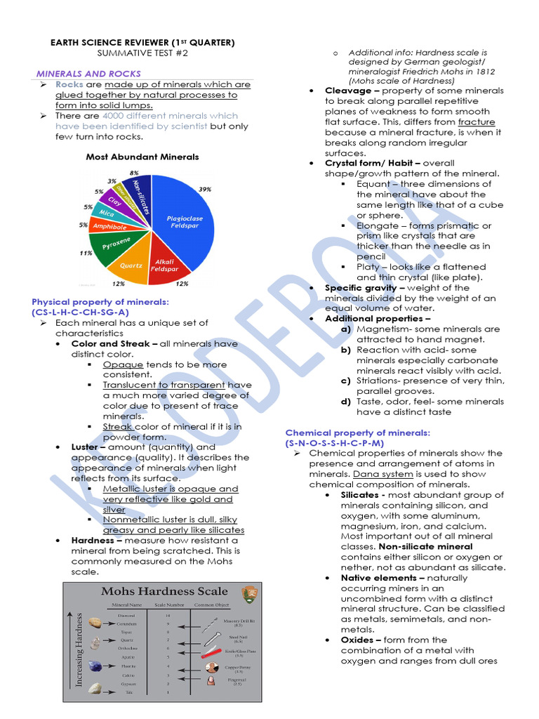 EARTH-SCIENCE-REVIEWER Lesson 2 (Eden Culala) | PDF
