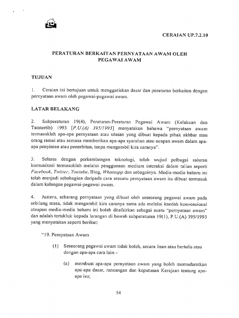 Peraturan Pernyataan Awam Oleh Pegawai Awam | PDF