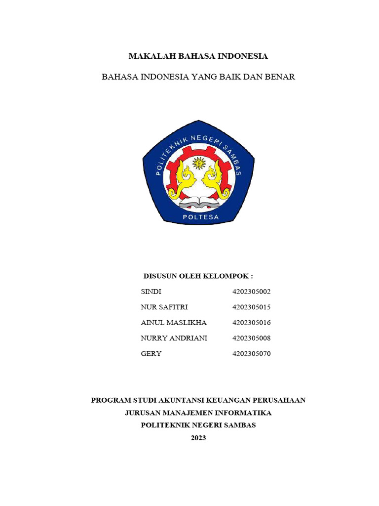 Panduan Bahasa Indonesia Baik dan Benar | PDF