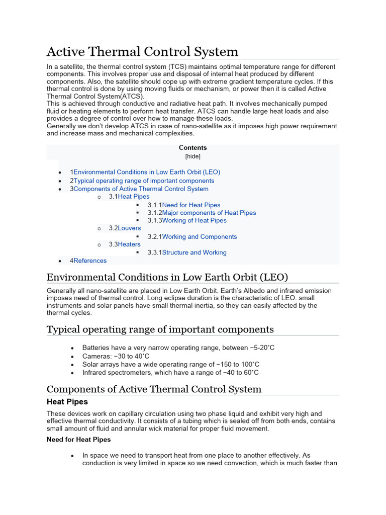 Active Thermal Control System PDF