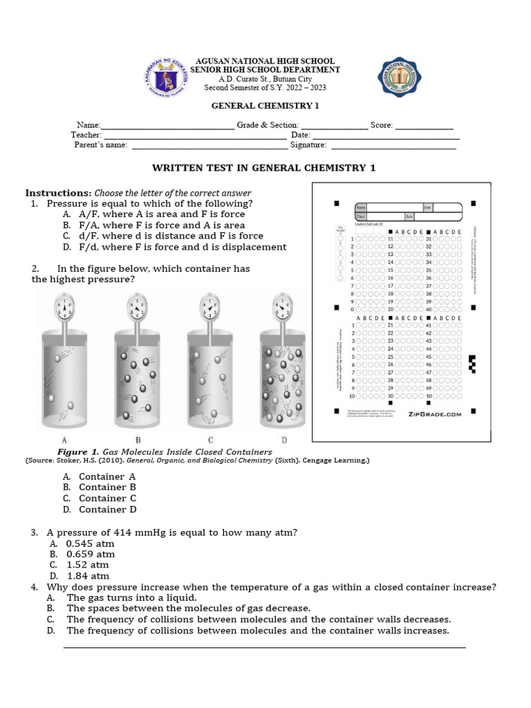 Test 1 Gas Laws 4 | PDF