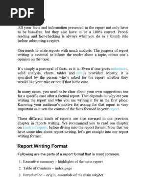 Report Format