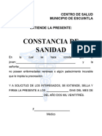 Constancia de Sanidad y Soltería