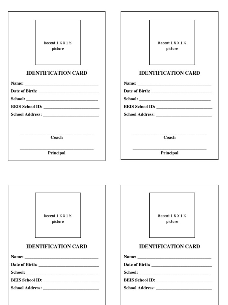 Editable School ID Card Template | PDF | Career & Growth