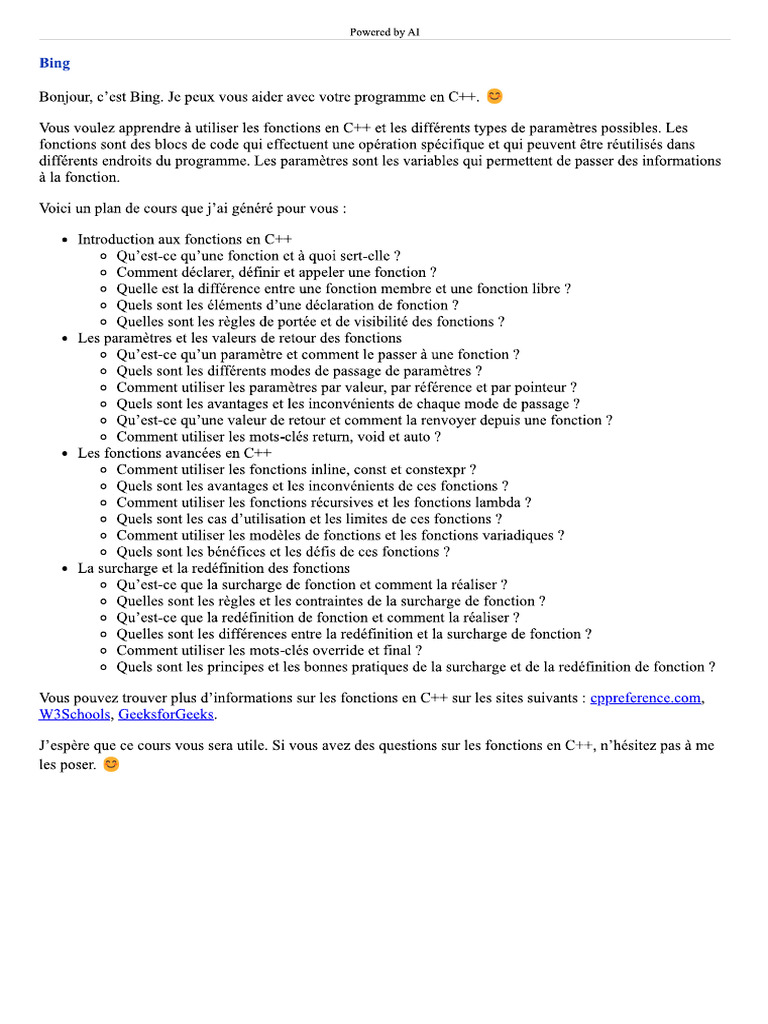Fonction C++ | PDF