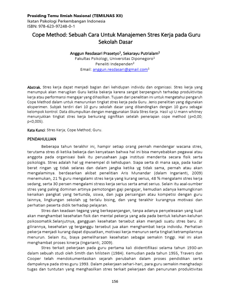 Cope Method untuk Atasi Stres Guru | PDF | Karier & Perkembangan ...