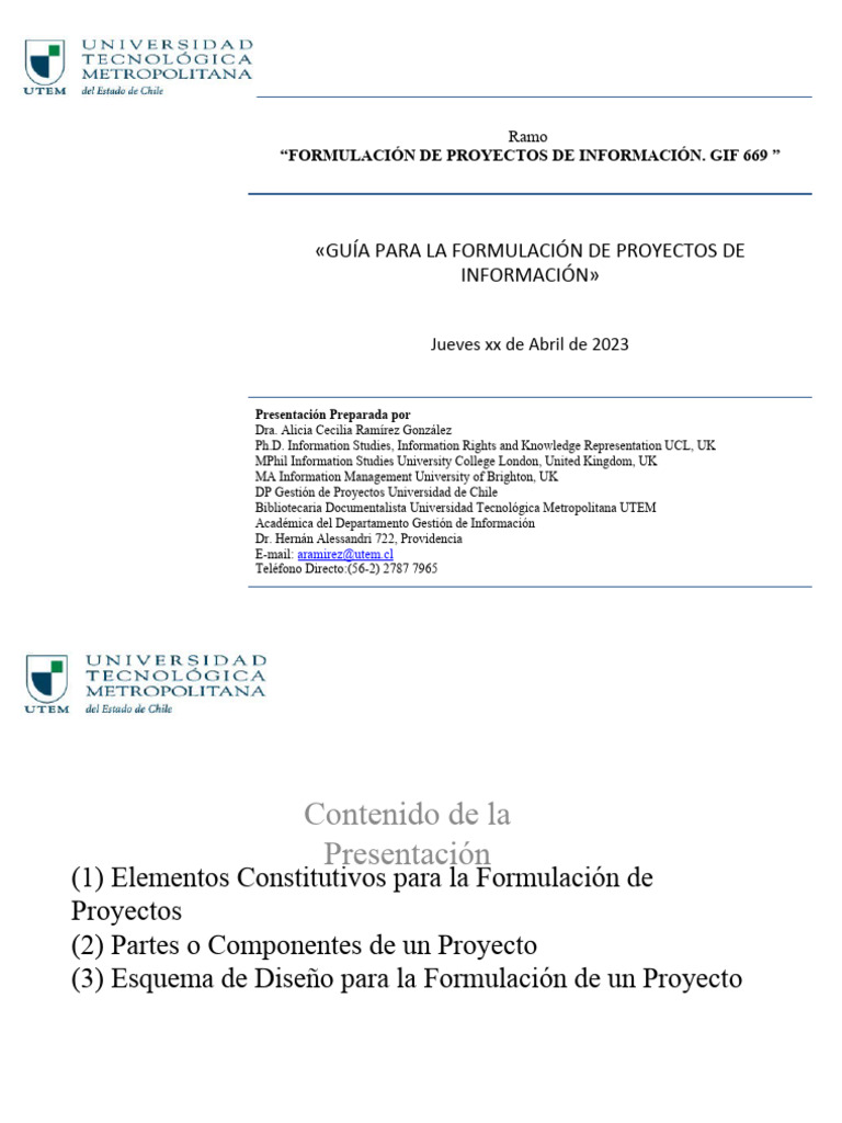 Formulación de Proyectos 2023 Unidad 3 Guía para La Formulación de ...