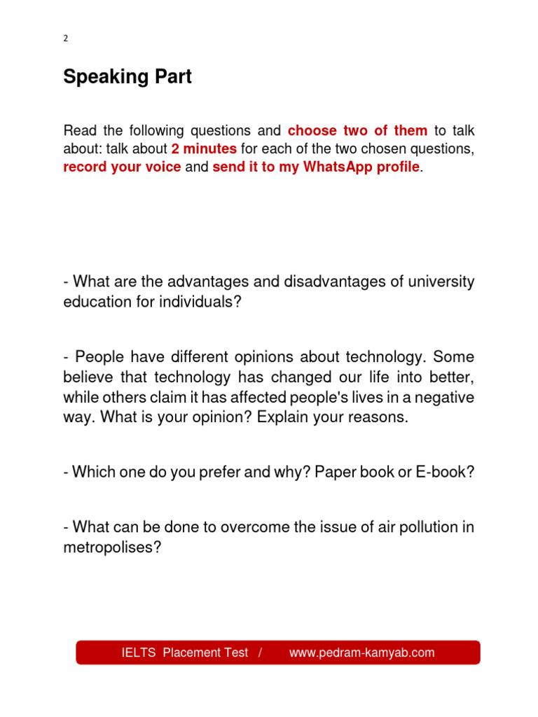 IELTS Speaking and Writing Practice | PDF | Career & Growth | Business
