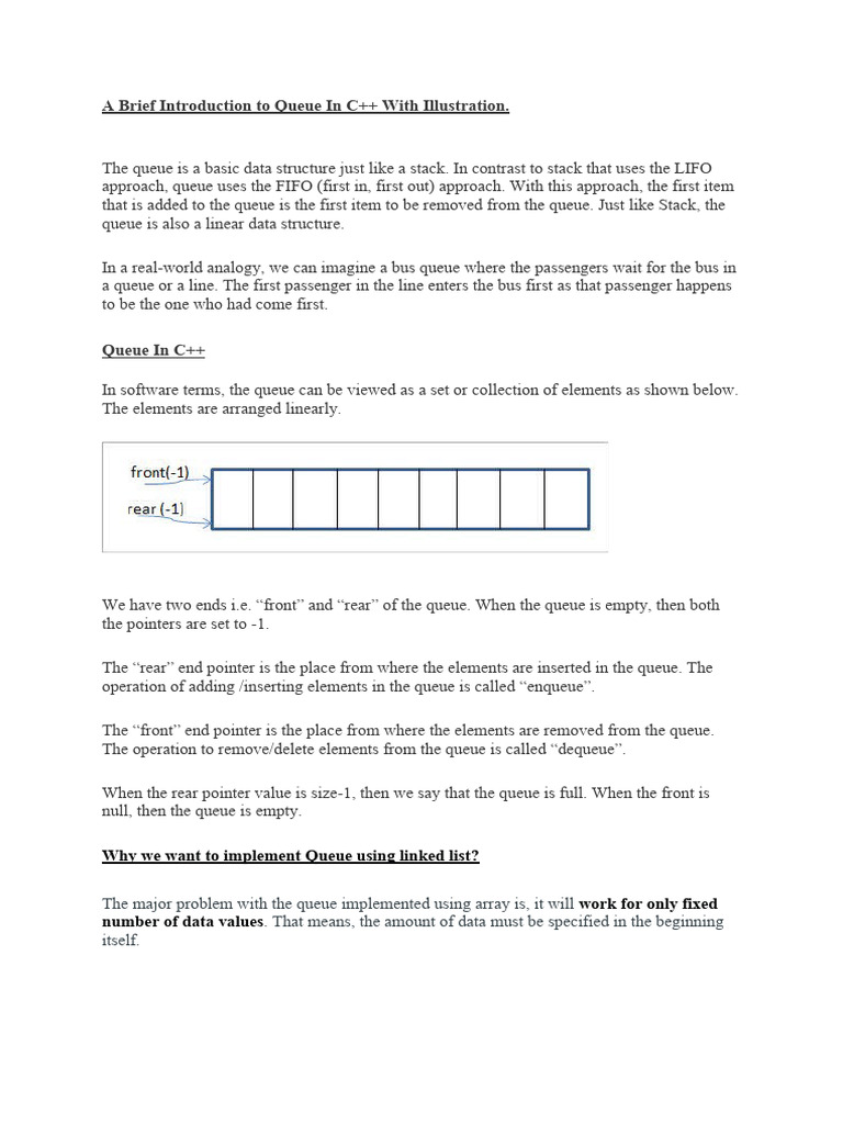 Implementing Queue with Linked List | PDF | Queue (Abstract Data Type ...