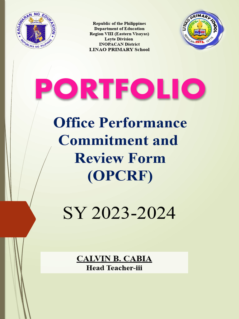 Opcrf portfolio for presentation sanoria pdf