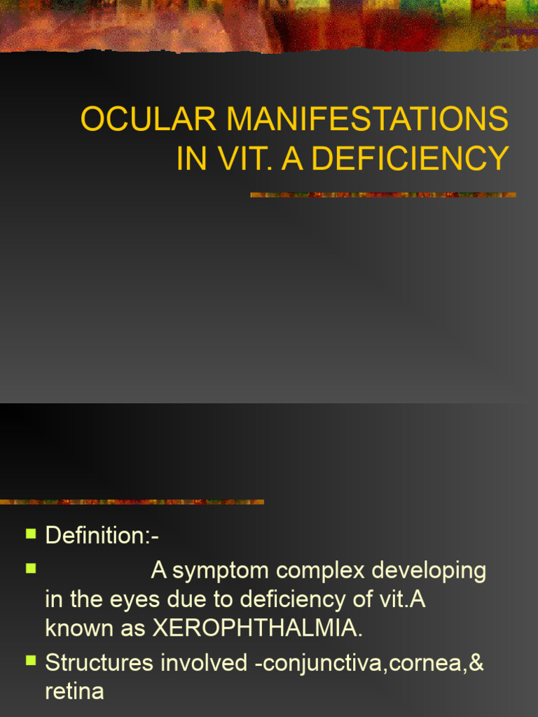Vitamin A Deficiency | PDF | Science & Mathematics