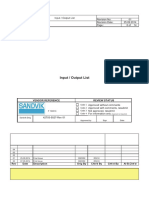 Revision No: Revision Date: 0 of 14 Input / Output List 01 25.09.2014