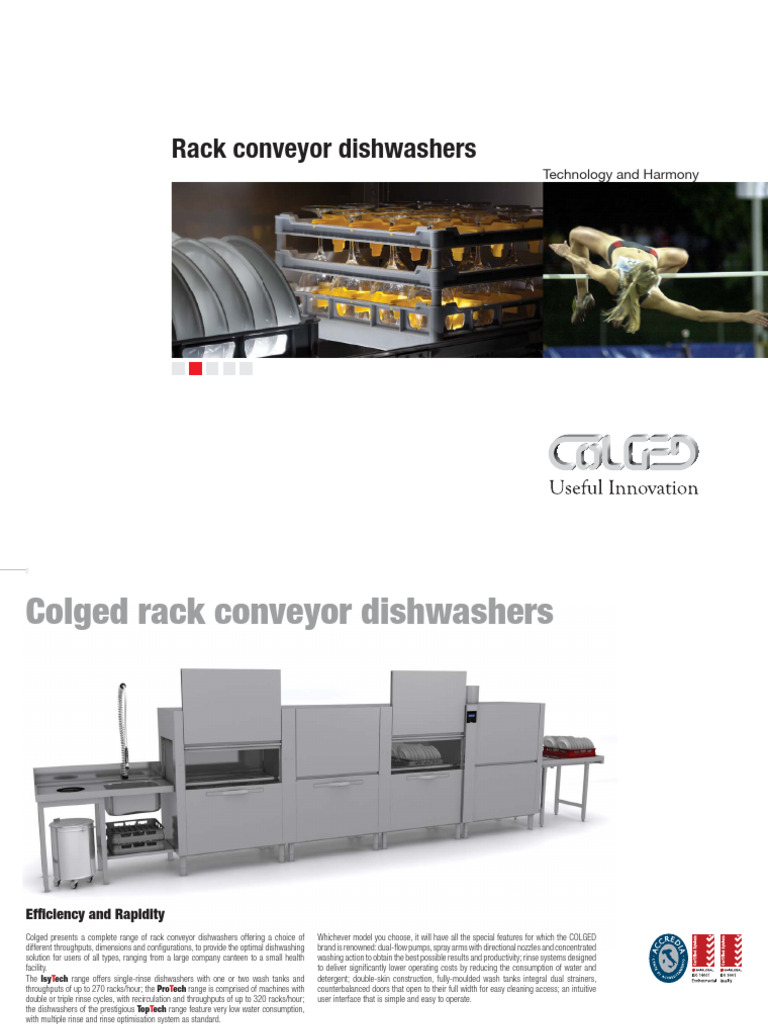 Rack Conveyor Dishwashers | PDF | Dishwasher | Pump