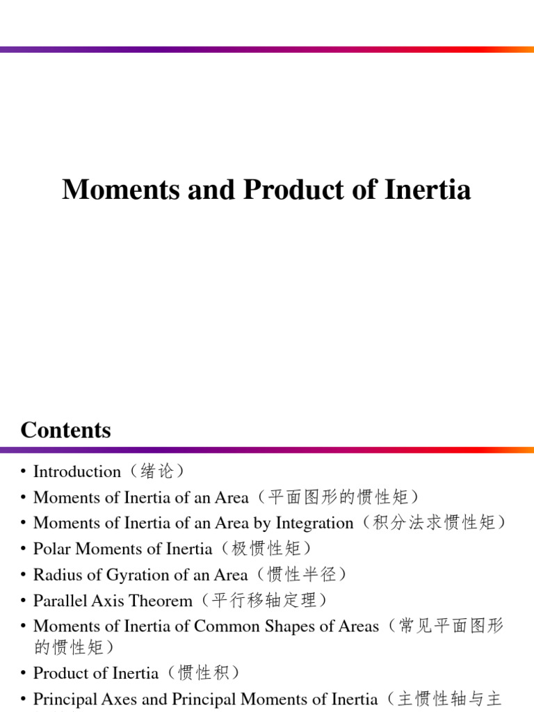 Moments and Products of Inertia Explained | PDF