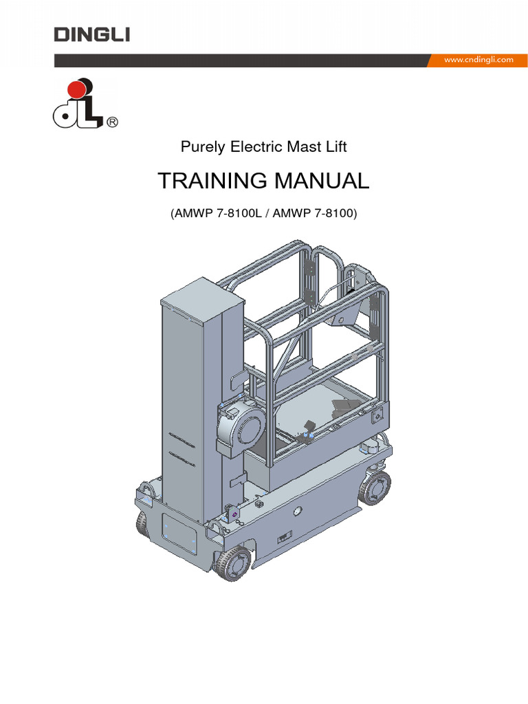 Dingli AMWP 7-8100L Training Manual | PDF | Manufactured Goods ...