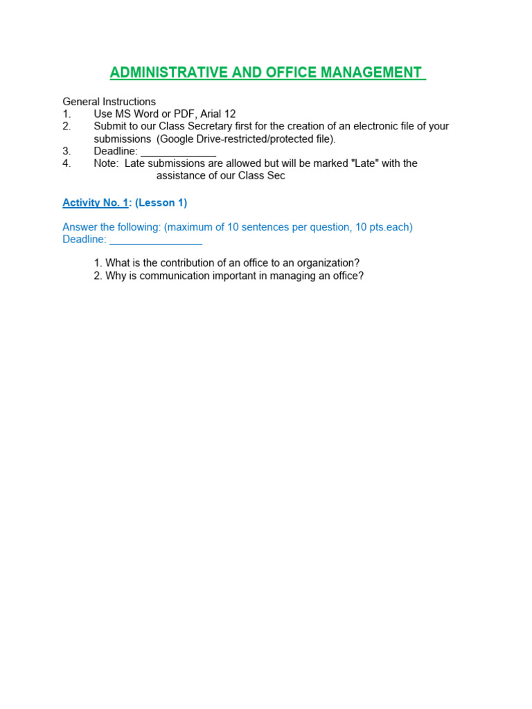 Administrative And Office Management Book Pdf