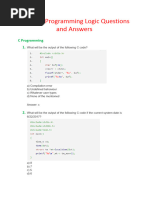 TCS NQT Programming Logic Questions and Answers