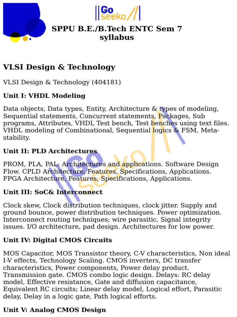 ENTC Sem 7 Syllabus | PDF