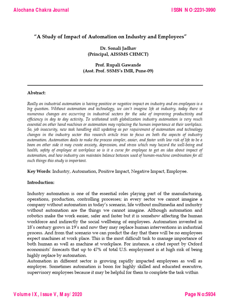 Automation's Dual Impact on Employment | PDF | Automation | Employment