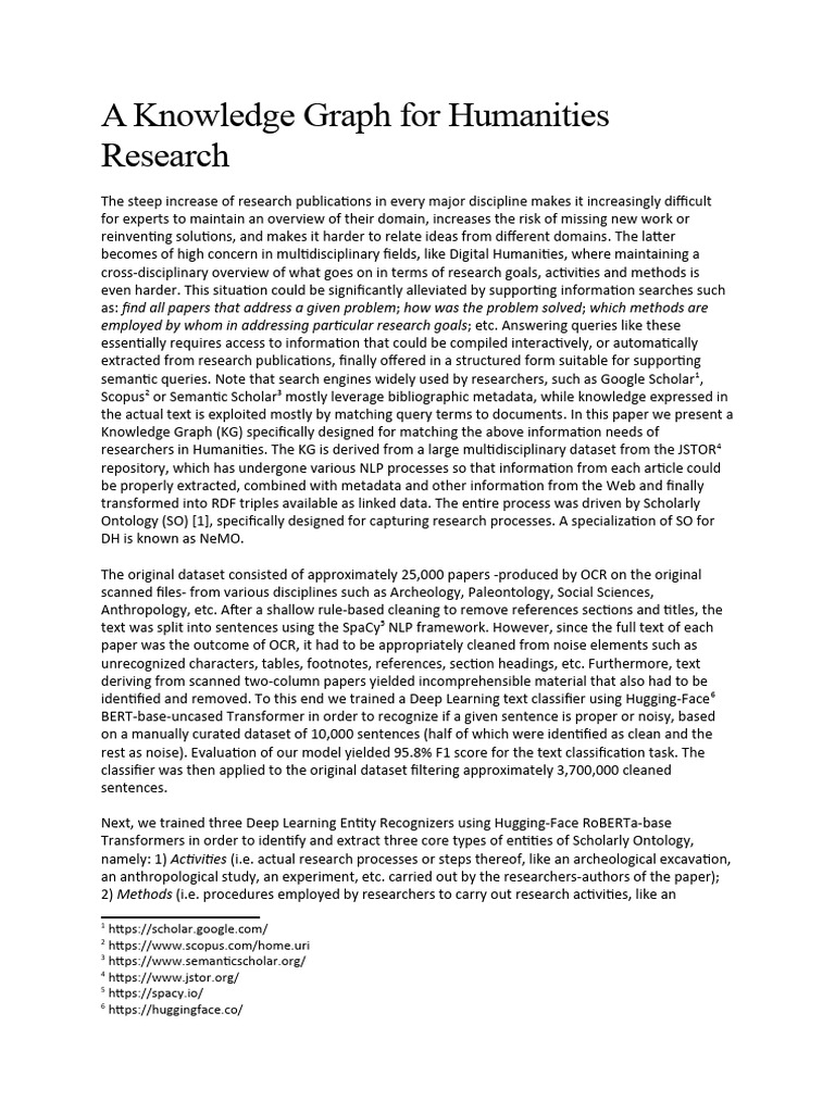 A knowledge graph for humanities research pdf semantic web metadata