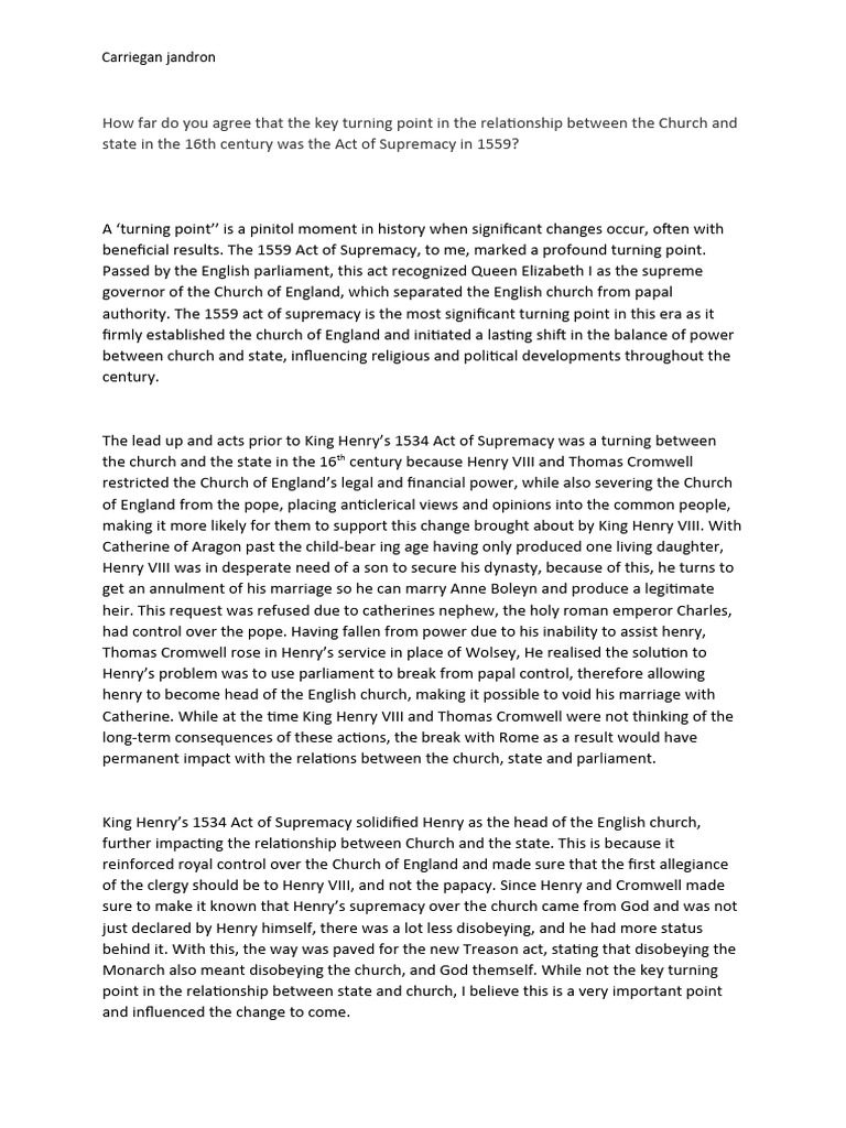 How far do you agree that the key turning point in the relat pdf