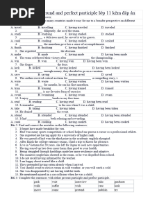 U7. Bài tập perfect gerund and perfect participle lớp 11 kèm đáp án