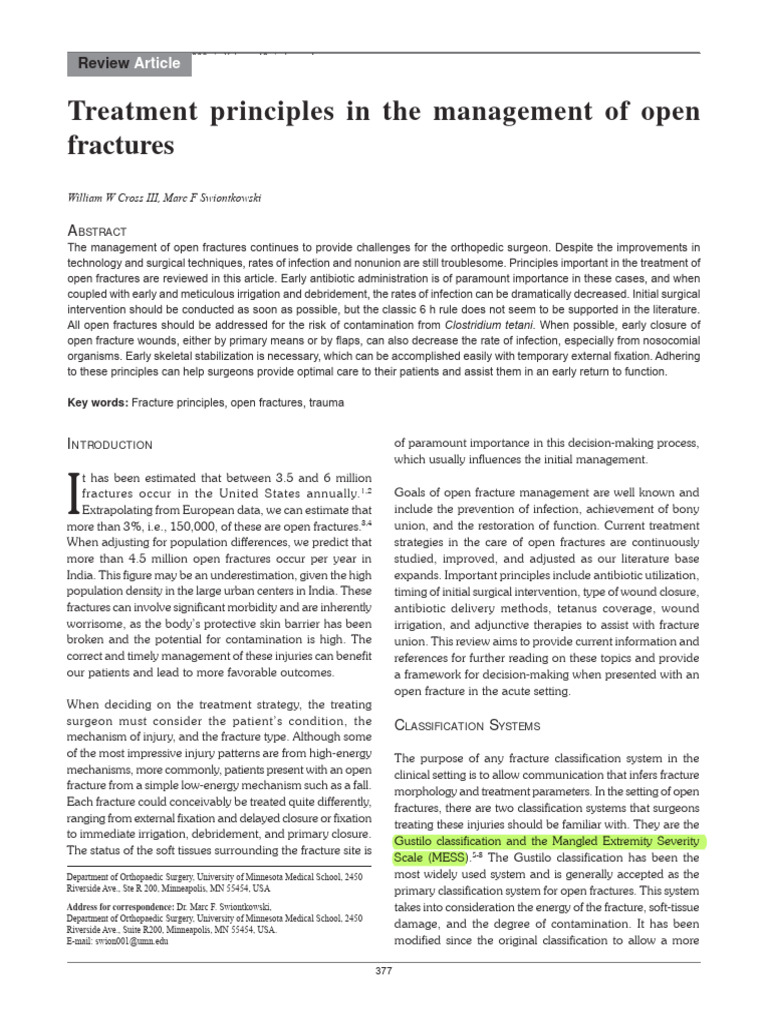 Open Fracture Management | PDF | Wellness | Science & Mathematics