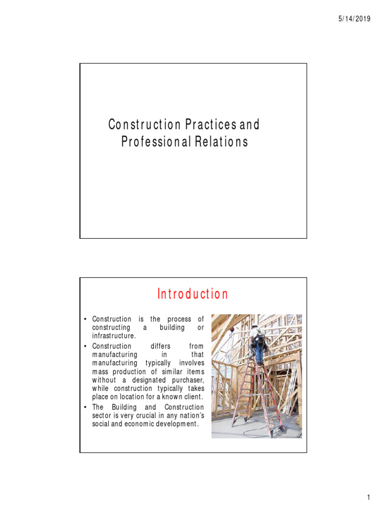 Construction Practices 1 | PDF