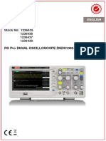 Rs Pro Digial Oscilloscope Rsds1000+ Series: Stock No: 1236435 1236436 1236437 1236438