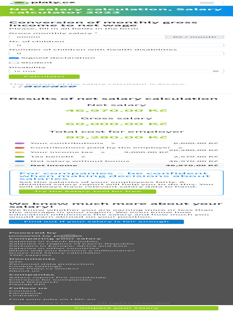 Net Salary Calculation, Salary Calculator 2023 2 PDF