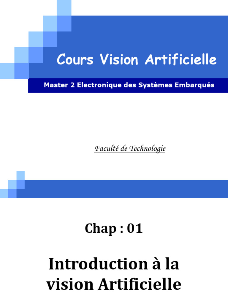 Introduction à la Vision Artificielle | PDF