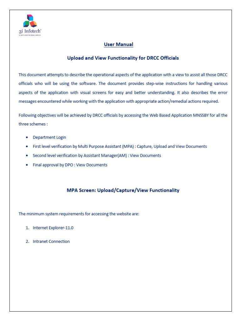 DRCC Officials User Manual: Upload & View | PDF | World Wide Web ...