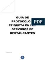 SERVICIO DE COMEDOR, ETIQUETA Y PROTOCOLO