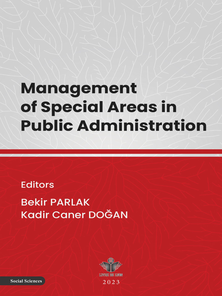 Management of special areas in public administration pdf science