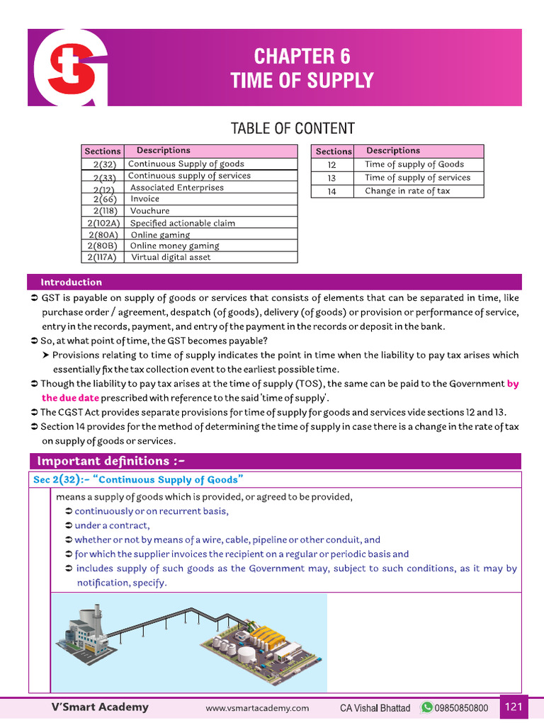 Chapter 6 Time of Supply | PDF