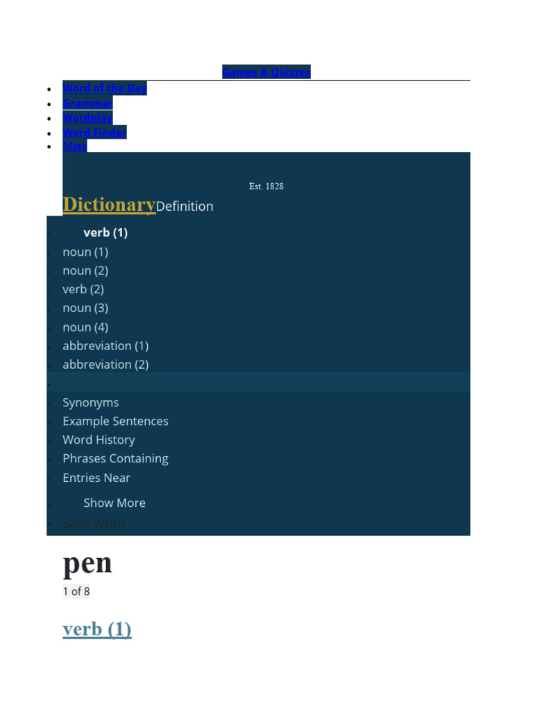 Pen Mngy PDF Noun Pen
