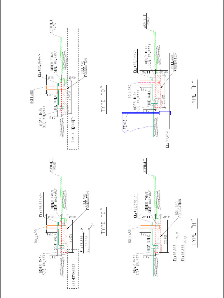 Unit 528 Bollard Layout For Sections Option-2 | PDF